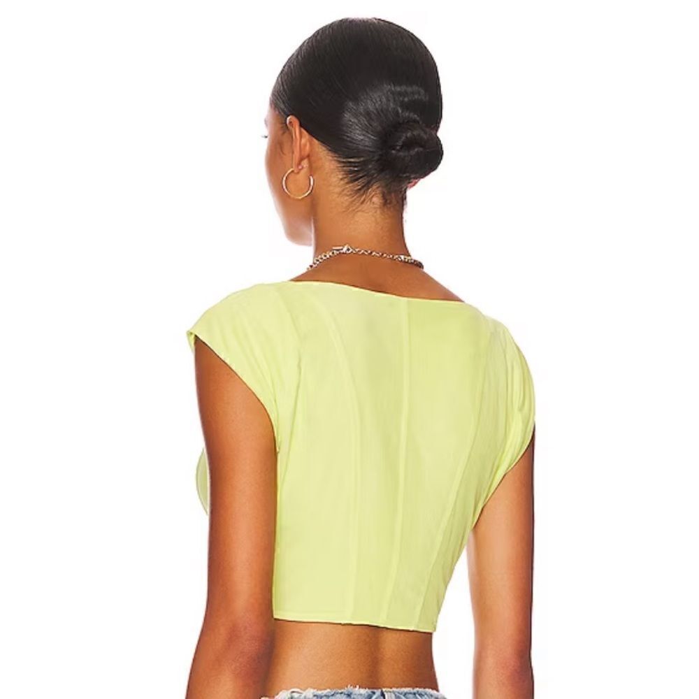 AFRM Myla Corset Crop Top in Sunny Lime NWT size XS - Picture 9 of 12